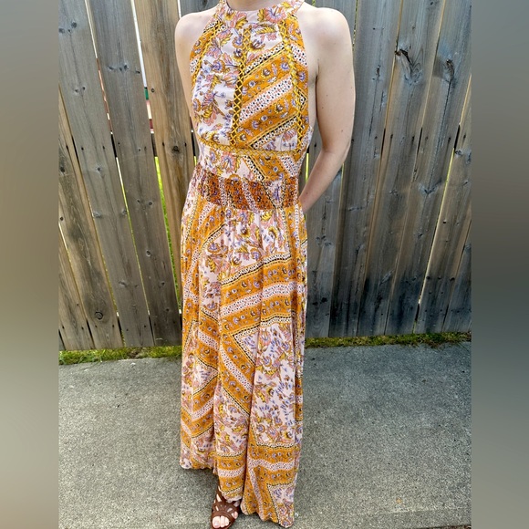 Jaase Golden Floral Maxi Dress - Picture 3 of 3